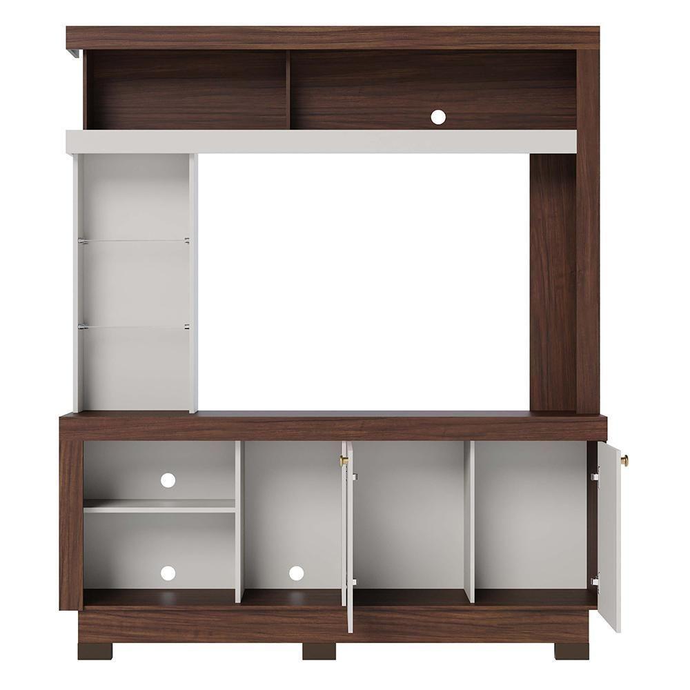 Estante Home Theater Valença Nogueira Real-off White Para Tv Até 50? - Colibri Nogueira Real-off White - 6