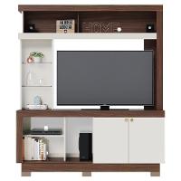 Estante Home Theater Valença Nogueira Real-off White Para Tv Até 50? - Colibri Nogueira Real-off White - 1