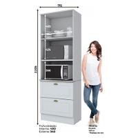 Torre Quente 2 Fornos Americana Branco Com Tampo Calcare - Móveis Henn Branco Hp - 1