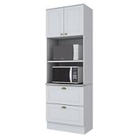 Torre Quente 2 Fornos Americana Branco Com Tampo Calcare - Móveis Henn Branco Hp - 2