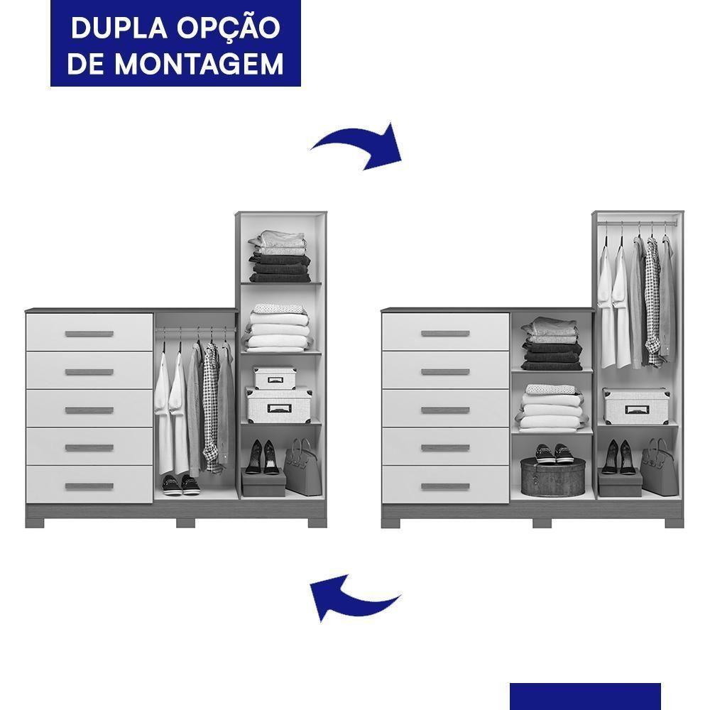 Cômoda New Master Com Espelho, 2 Portas E 5 Gavetas Cinamomo - Móveis Albatroz Cinamomo - 3