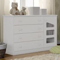 Cômoda Infantil Eloisa 1 Porta E 4 Gavetas Branco - Phoenix Baby Branco - 2
