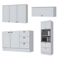 Cozinha Completa Americana 4 Peças Branco Com Torre Quente 2 Fornos - Móveis Henn Branco - 3