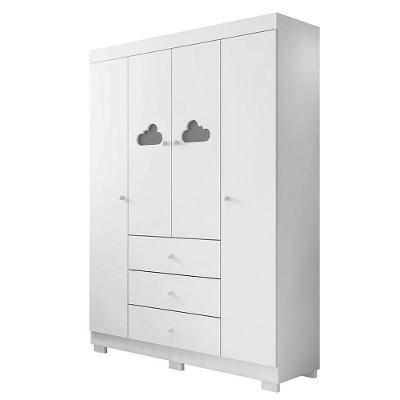 Guarda Roupa Infantil Ane 4 Portas 3 Gavetas Branco