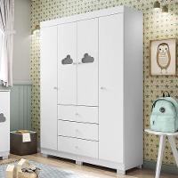 Guarda Roupa Infantil Ane 4 Portas E 3 Gavetas Branco - Phoenix Baby Branco - 2