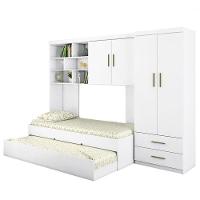 Dormitório Chiara Guarda Roupa, Aéreo 2 Portas E Bicama Branco Com Colchões Supreme D20 - Phoenix Baby Branco - 1