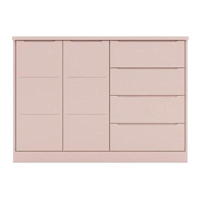 Cômoda Infantil Pietra Com 2 Portas E 4 Gavetas Rosê - Pr Baby Rosê