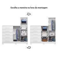 Cômoda New Master Com Espelho, 2 Portas E 5 Gavetas Branco - Móveis Albatroz Branco - 3