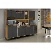 Armario Agata 13 Portas 2 Gavetas 5 Nichos Valdemoveis Cinamomo-grafite - 2