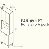 Paneleiro Vegas 4 Portas E Nicho Para Forno - Itatiaia Cinamomo-grafite - 3