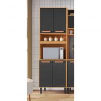 Paneleiro Torre Quente 4 Portas 1 Nicho Para Forno Nápoles - Itatiaia Cinamomo-grafite - 4