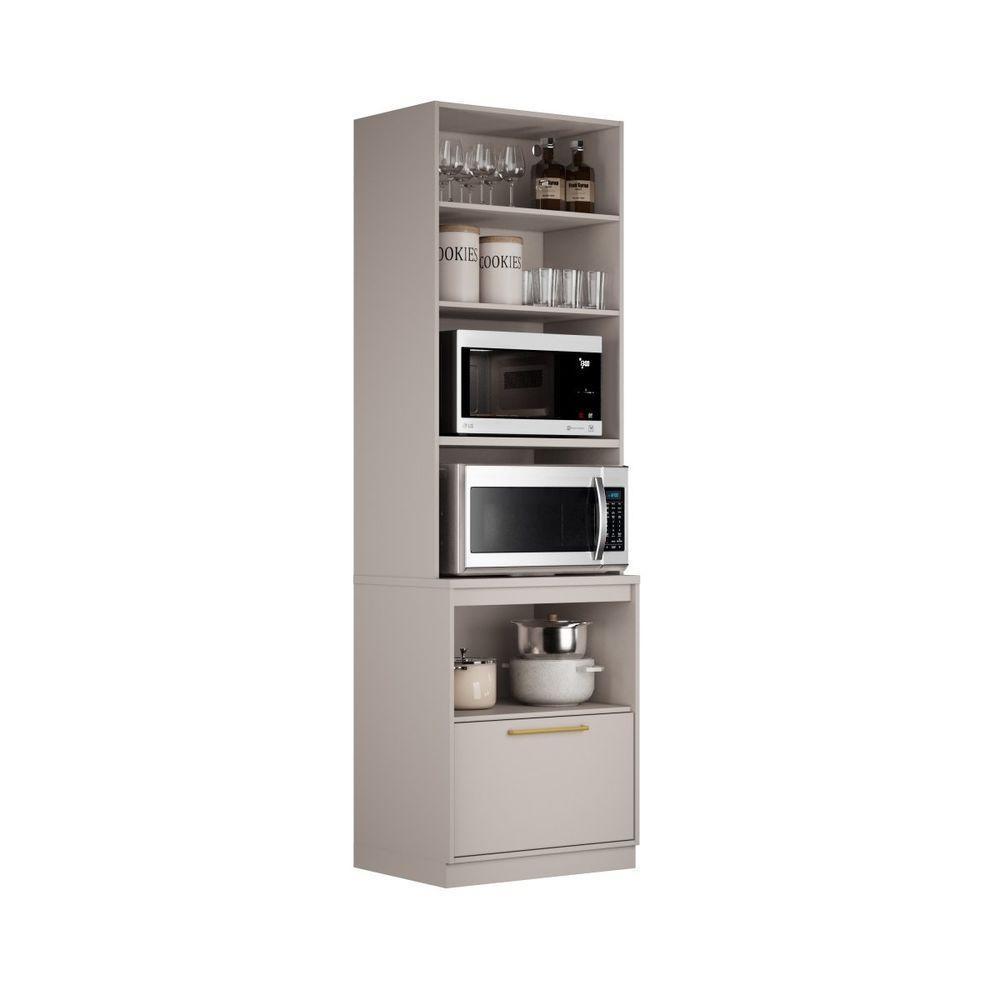 Paneleiro Torre Quente Essence 3 Portas 1 Gaveta 230cm De Altura 2 Nicho Para Forno - Itatiaia Fendi - 3