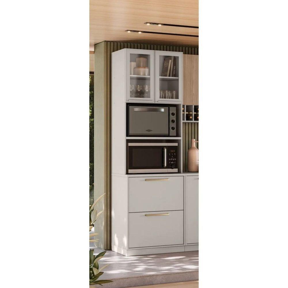 Paneleiro Torre Quente Essence 3 Portas 1 Gaveta 230cm De Altura 2 Nicho Para Forno - Itatiaia Fendi - 4