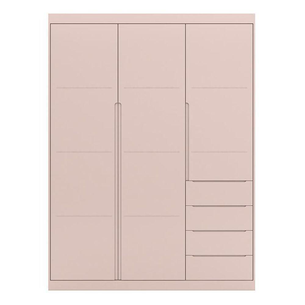 Guarda Roupa Infantil Pietra 3 Portas E 4 Gavetas Rosê - Pr Baby Rosê - 1