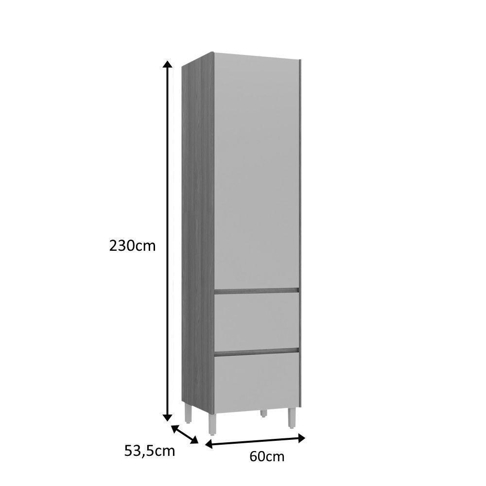 Paneleiro Dispenseiro 2 Portas 1 Gaveta Lumina - Itatiaia Cinamomo-fendi - 2