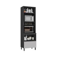 Paneleiro 2 Portas 1 Gaveta Nicho Para 2 Fornos Lumina - Itatiaia Grafite-fendi - 3