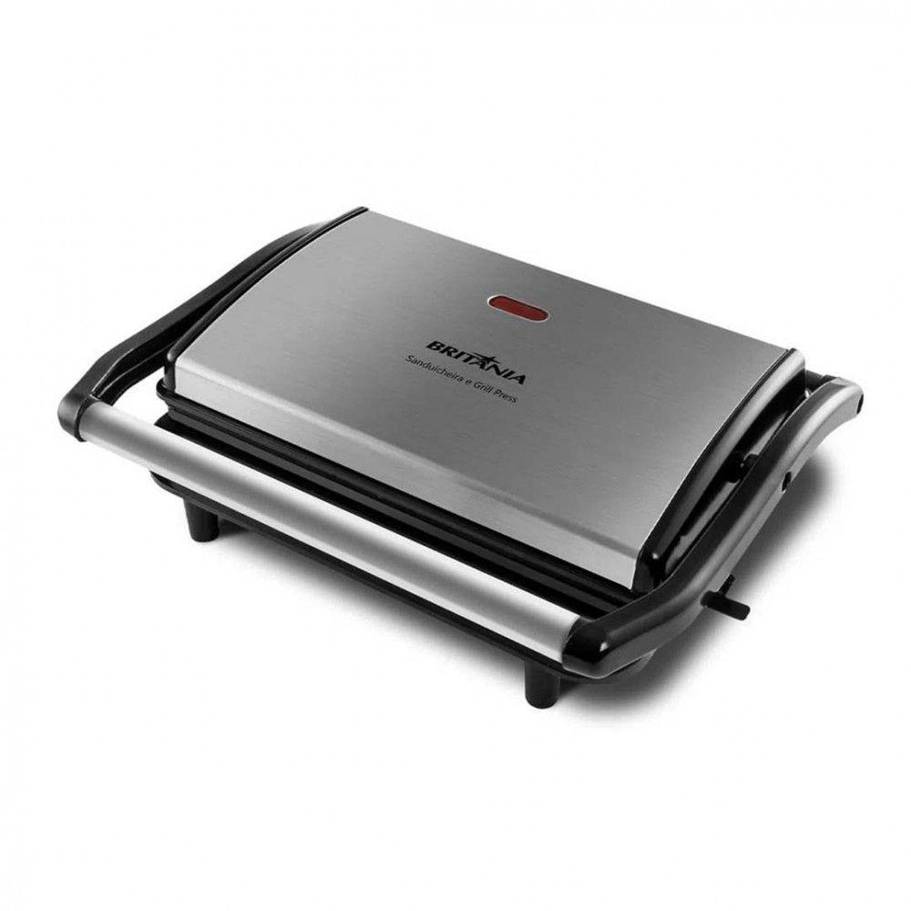 Grill E Sanduicheira Britânia Bgr27i Press 2 Em 1 Preto/inox 220 V - 1