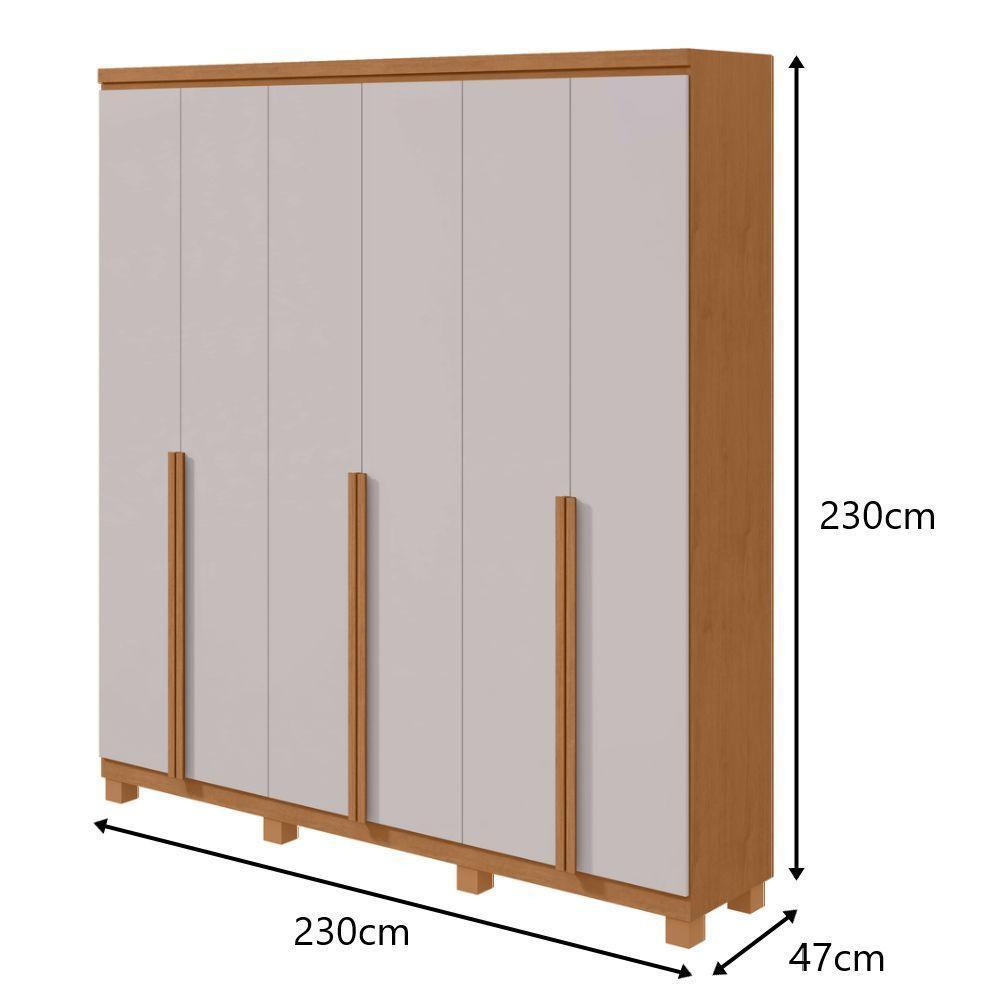 Guarda-roupas Casal Alonzo 6 Portas 4 Gavetas Sem Espelho 100% Mdf Com Pés - Lopas - 2