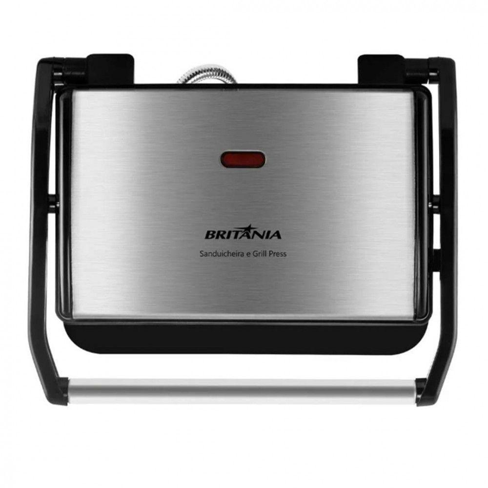 Grill E Sanduicheira Britânia Bgr27i Press 2 Em 1 Preto/inox 127 V - 5