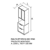 Paneleiro Torre Quente Essence 3 Portas 1 Gaveta 230cm De Altura 1 Nicho Para Forno - Itatiaia Fendi - 2