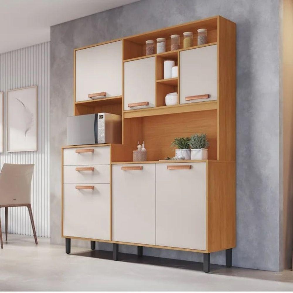 Cozinha Compacta 6 Portas 2 Gavetas 5 Nichos Nápoles - Itatiaia Cinamomo-off White - 4