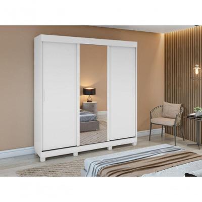 Guarda Roupa Casal Saion Plus 3 Portas 1 Porta Glass 3 Gavetas Branco