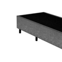 Cama Box Blindado Solteiro Extremo Reforçado King Design Suede Cinza 88x188x40 - 2
