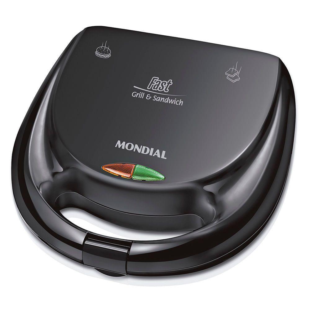 Sanduicheira Mondial Fast Grill E Sandwich Preto S-12 220V - 1