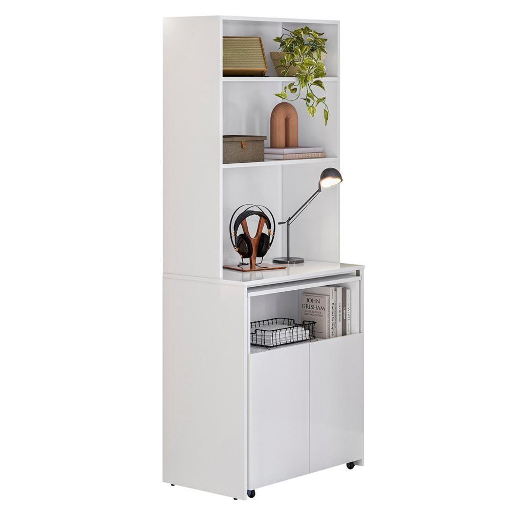 Mesa Escrivaninha Bancada De Estudos Para Quarto Salt Branco Z06 - Mpozenato - 5