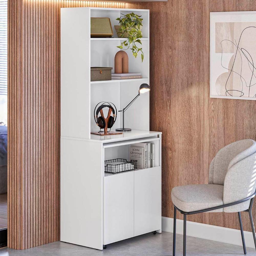 Mesa Escrivaninha Bancada De Estudos Para Quarto Salt Branco Z06 - Mpozenato - 6