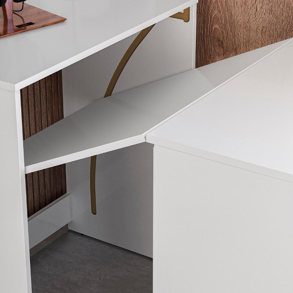 Estante Escrivaninha Para Escritório Home Office Salt Branco Z06 - Mpozenato - 10