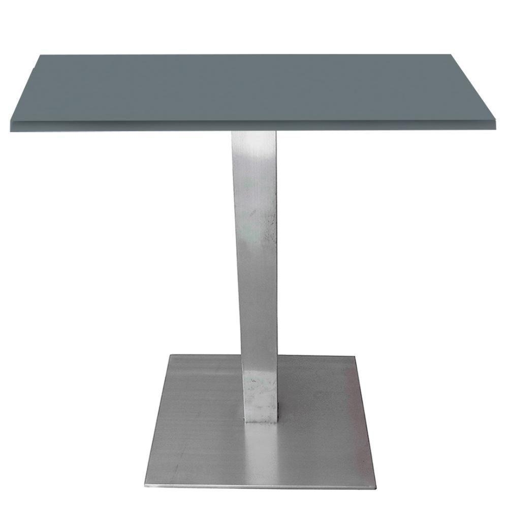 Mesa Quadrada Alpha Inox Prata 73,50 Cm (altura) Tampo Mdp Quadrado 70 Cm Grafito (larg) - 1