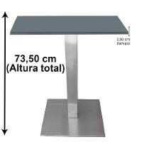 Mesa Quadrada Alpha Inox Prata 73,50 Cm (altura) Tampo Mdp Quadrado 70 Cm Grafito (larg) - 3