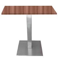 Mesa Quadrada Alpha Inox Prata 73,50 Cm (altura) Tampo Mdp Quadrado 80 Cm Walnut (larg) - 1