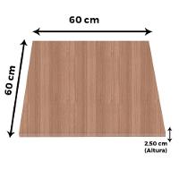 Mesa Quadrada Alpha Inox Prata 73,50 Cm (altura) Tampo Mdp Quadrado 60 Cm Noce Naturalle (larg)