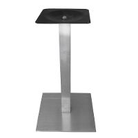 Mesa Quadrada Alpha Inox Prata 73,50 Cm (altura) Tampo Mdp Quadrado 60 Cm Noce Naturalle (larg) - 5