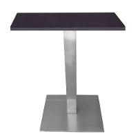 Mesa Quadrada Alpha Inox Prata 73,50 Cm (altura) Tampo Mdp Quadrado 70 Cm Preto (larg) - 1