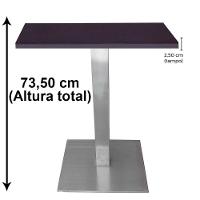 Mesa Quadrada Alpha Inox Prata 73,50 Cm (altura) Tampo Mdp Quadrado 70 Cm Preto (larg) - 3