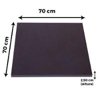 Mesa Quadrada Alpha Inox Prata 73,50 Cm (altura) Tampo Mdp Quadrado 70 Cm Preto (larg) - 5