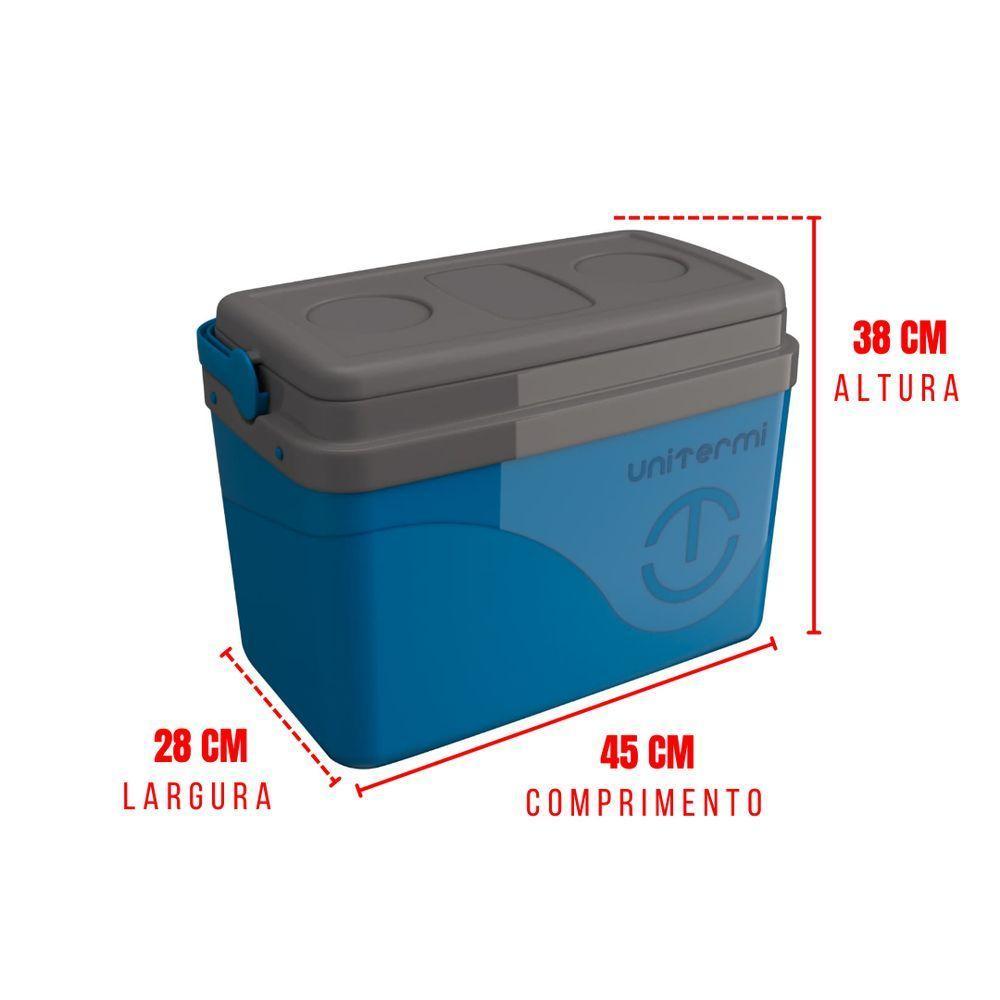 Caixa Térmica Cooler 30 Litros Com Azul - Unitermi - 2