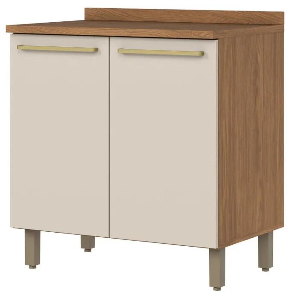 Balcao Com Tampo 2 Portas 80 Cm Requinte Henn Nature Areia - 1