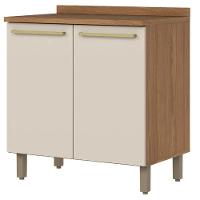 Balcao Com Tampo 2 Portas 80 Cm Requinte Henn Nature Areia - 1