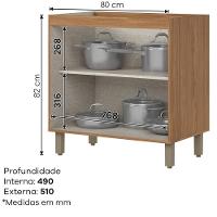 Balcao Com Tampo 2 Portas 80 Cm Requinte Henn Nature Areia - 3