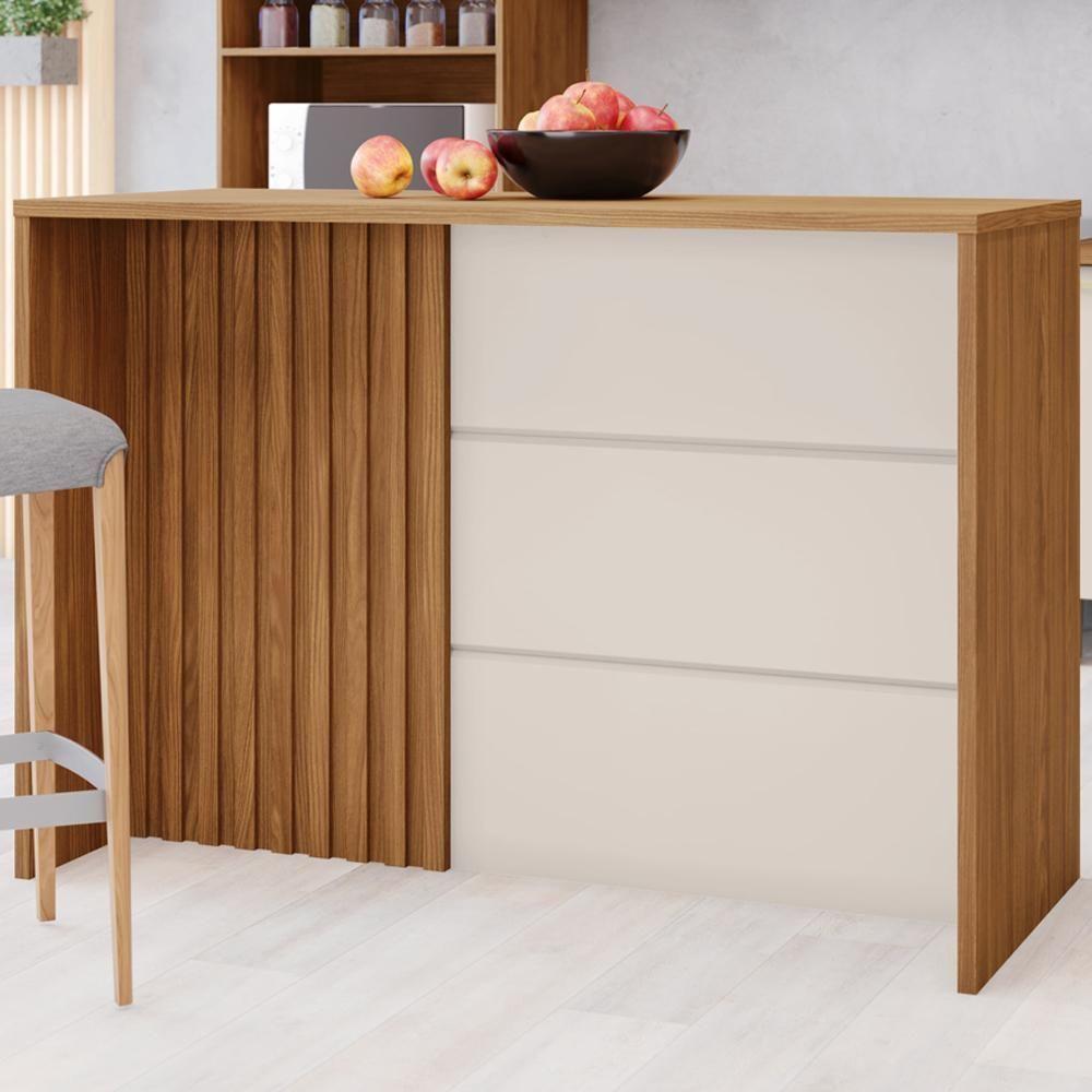 Mesa Bancada Gourmet 146x101 Cm Requinte Henn Nature Areia - 2