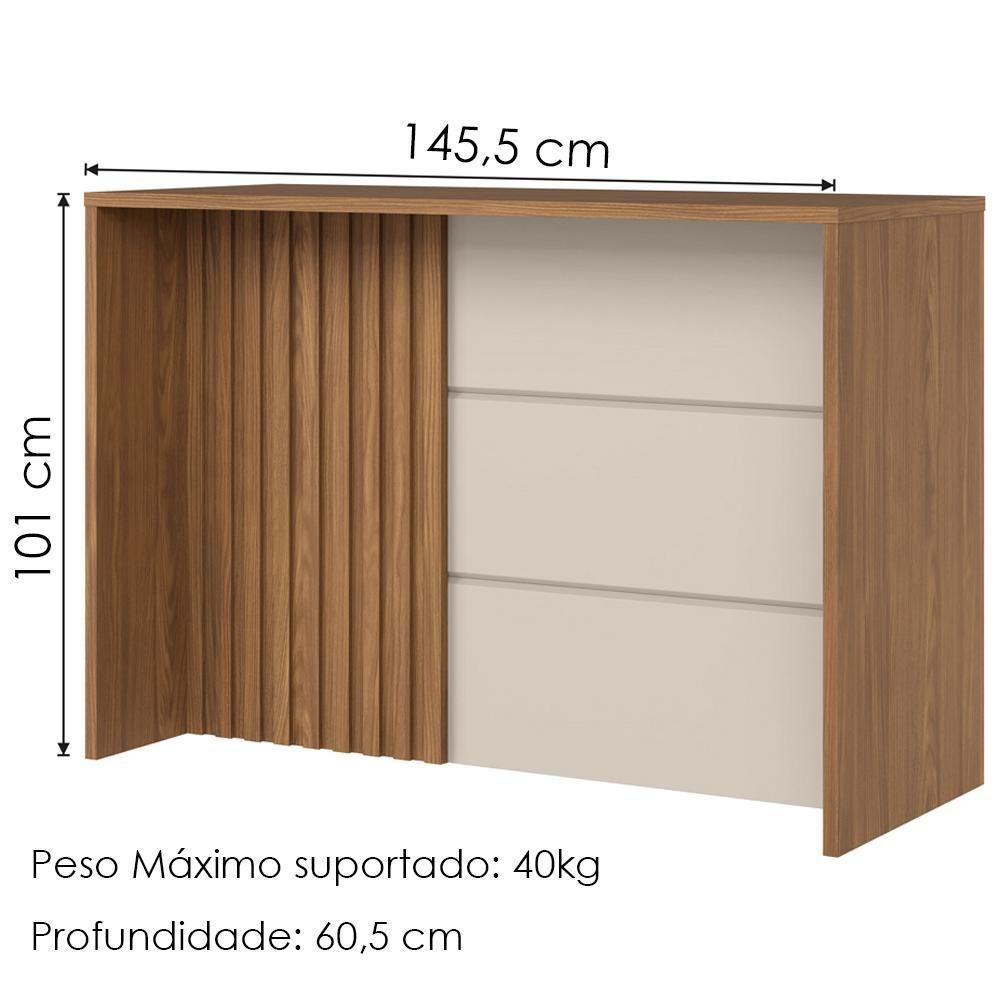 Mesa Bancada Gourmet 146x101 Cm Requinte Henn Nature Areia - 3