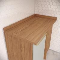 Balcao Canto Reto Tampo 1 Porta 84 Cm Requinte Henn Nature Areia - 2