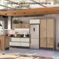 Balcao Tampo 2g Vidro 80cm Mdf Kali 16415 Nicioli Carvalho Toq Bianco Toq - 9