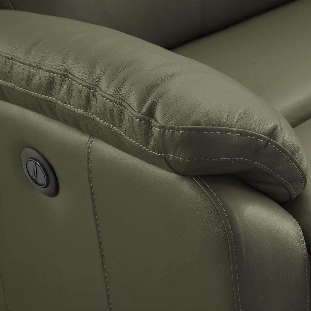 Poltrona Do Papai Retrátil Reclinável Elétrica Aniche L06 Couro Verde Musgo - Lyam Decor - 6