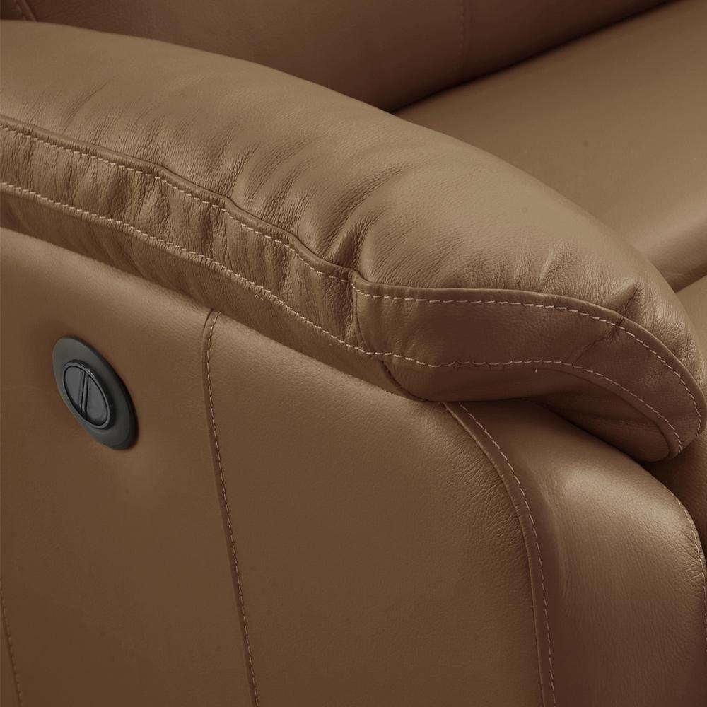 Poltrona Do Papai Retrátil Reclinável Elétrica Aniche L06 Couro Marrom Claro - Lyam Decor - 6