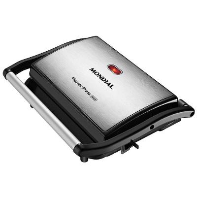 Sanduicheira Mondial Master Press Inox Antiaderente Preto Inox 1000W 110V